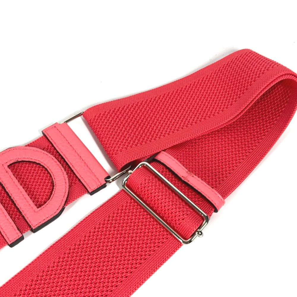 FENDI Strap You Mesh Logo Shoulder Strap in Leather/Canvas, Women's, Pink