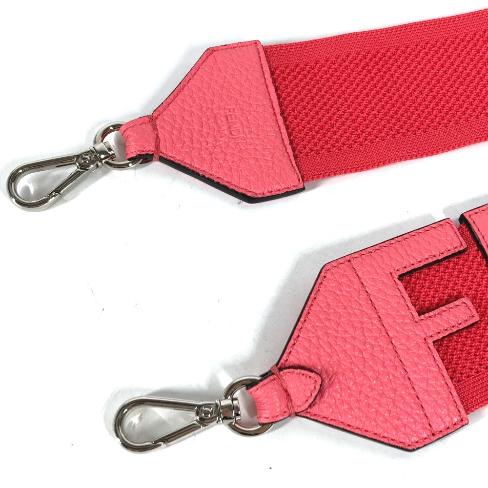 FENDI Strap You Mesh Logo Shoulder Strap in Leather/Canvas, Women's, Pink