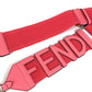 FENDI Strap You Mesh Logo Shoulder Strap in Leather/Canvas, Women's, Pink
