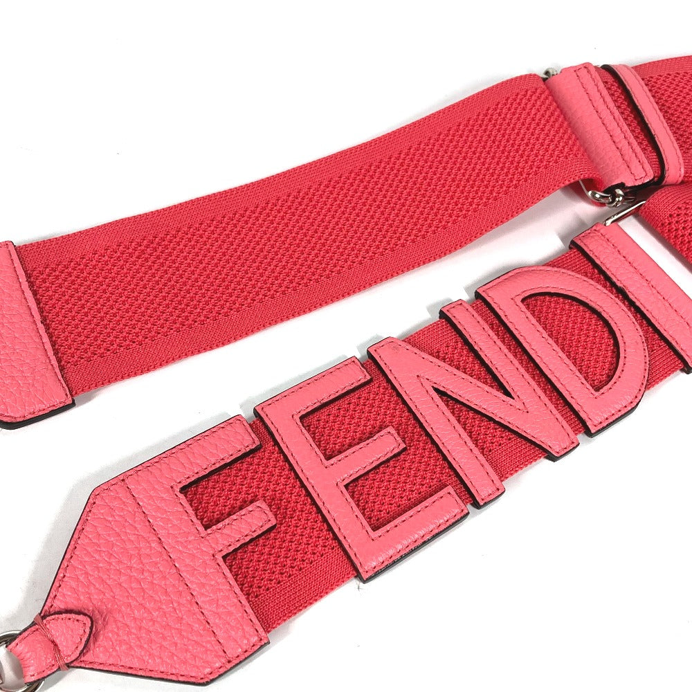 FENDI Strap You Mesh Logo Shoulder Strap in Leather/Canvas, Women's, Pink