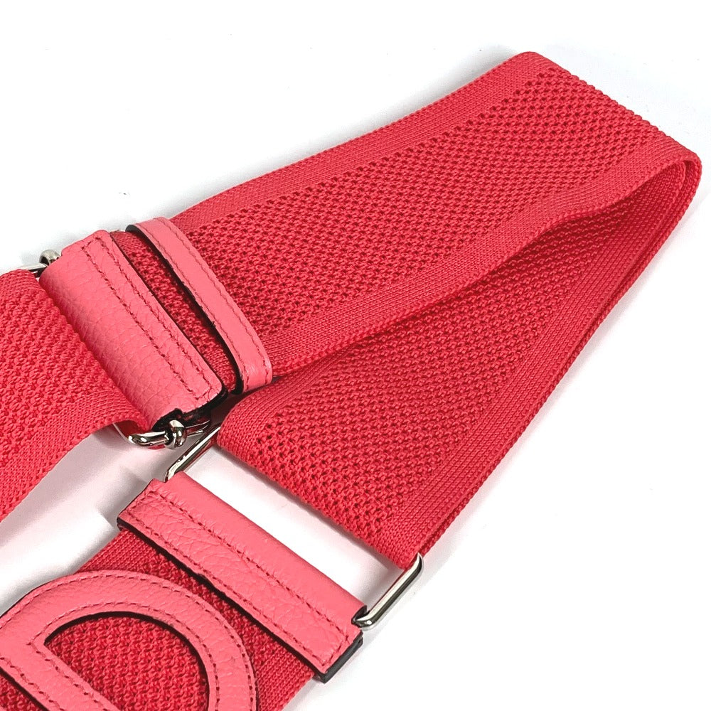 FENDI Strap You Mesh Logo Shoulder Strap in Leather/Canvas, Women's, Pink