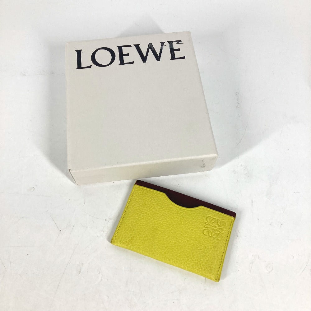 LOEWE アナグラム バイカラー ロゴ 名刺入れ パスケース カードケース レザー レディース