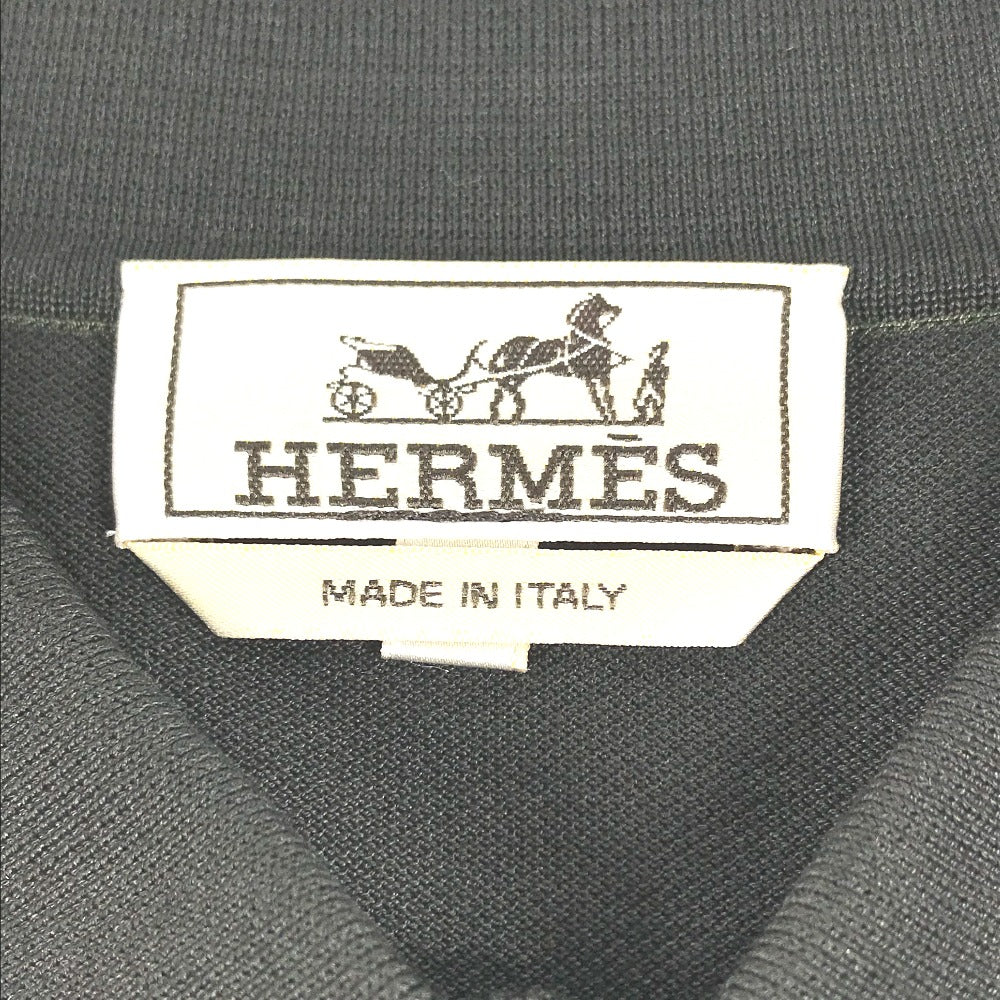 HERMES アパレル 半袖 ポロシャツ サドルステッチ Tシャツ トップス 襟つき ポロシャツ コットン メンズ - brandshop-reference