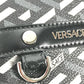 VERSACE 総ロゴ ラグレカ スクエア メイクポーチ 化粧ポーチ マルチポーチ ポーチ レザー レディース グレー