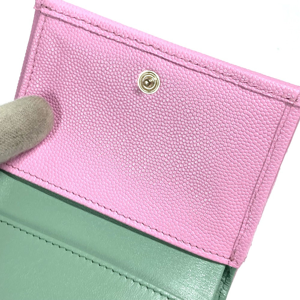 CHANEL AP3182 CC ココマーク マトラッセ スモールフラップウォレット コンパクトウォレット 3つ折り財布 キャビアスキン レディース ピンク