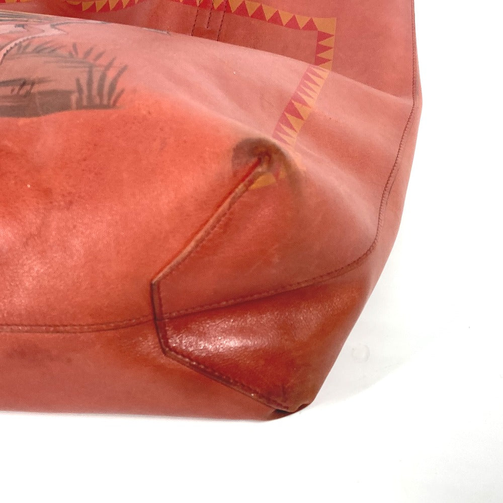 HERMES Reversible Double Sens 45 Cheval Horse Shoulder Bag/Tote Bag in Brown Leather