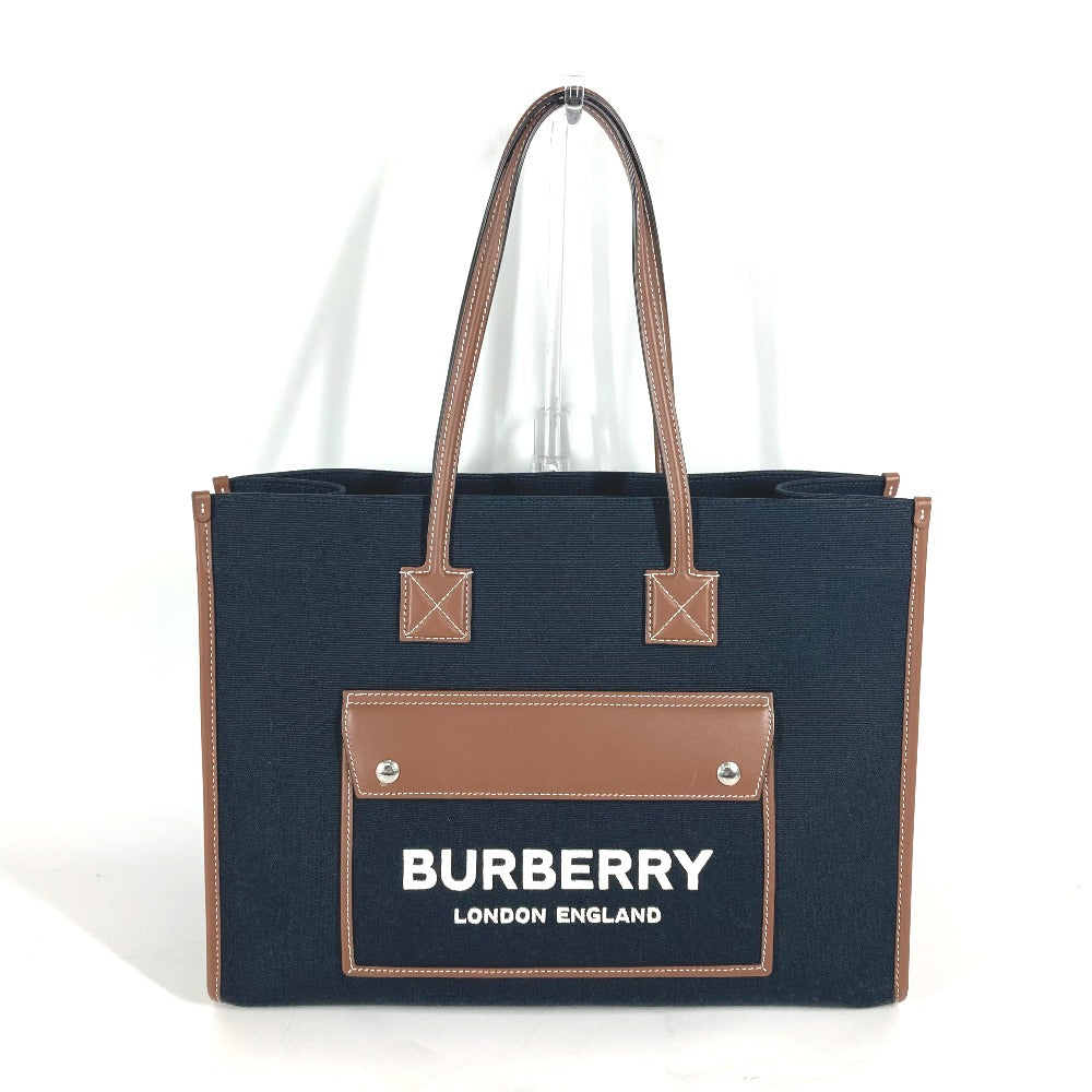 BURBERRY 8055747 ロゴ FREYA TOTE フレヤ トート 肩掛け カバン トートバッグ ショルダーバッグ レザー/キャンバス レディース - brandshop-reference