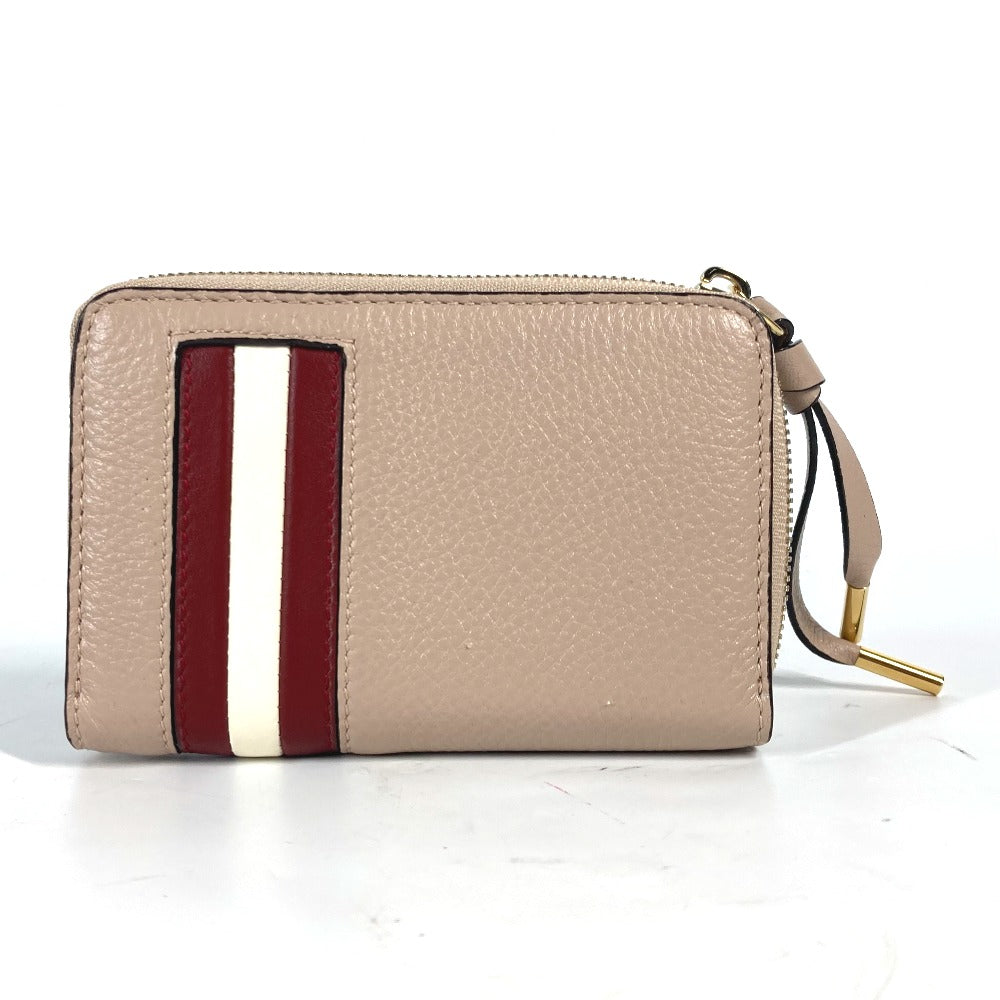 BALLY MORRIN ロゴ 財布 小銭入れ ラウンドファスナー コインケース レザー メンズ ピンクベージュ系 - brandshop-reference