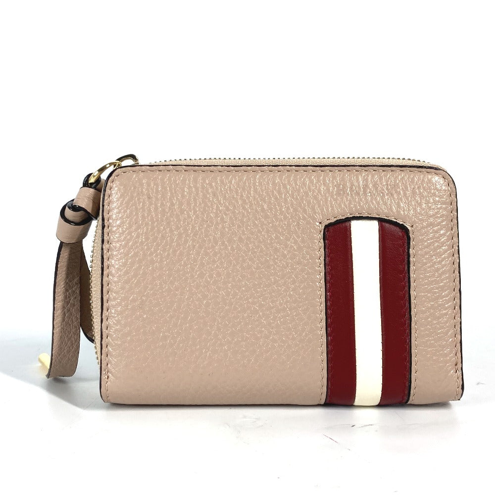 BALLY MORRIN ロゴ 財布 小銭入れ ラウンドファスナー コインケース レザー メンズ ピンクベージュ系 - brandshop-reference