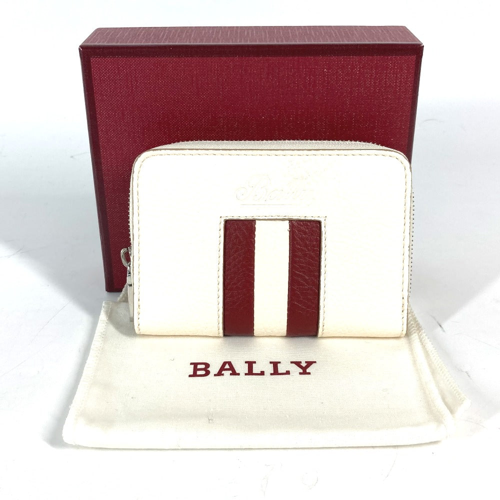 BALLY TORRIN.TSP ロゴ 財布 小銭入れ ラウンドファスナー コインケース レザー メンズ ホワイト - brandshop-reference