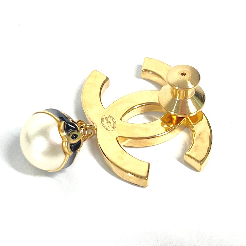 CHANEL B24S CC ココマーク フェイクパール アクセサリー ブローチ メタル レディース ゴールド - brandshop-reference