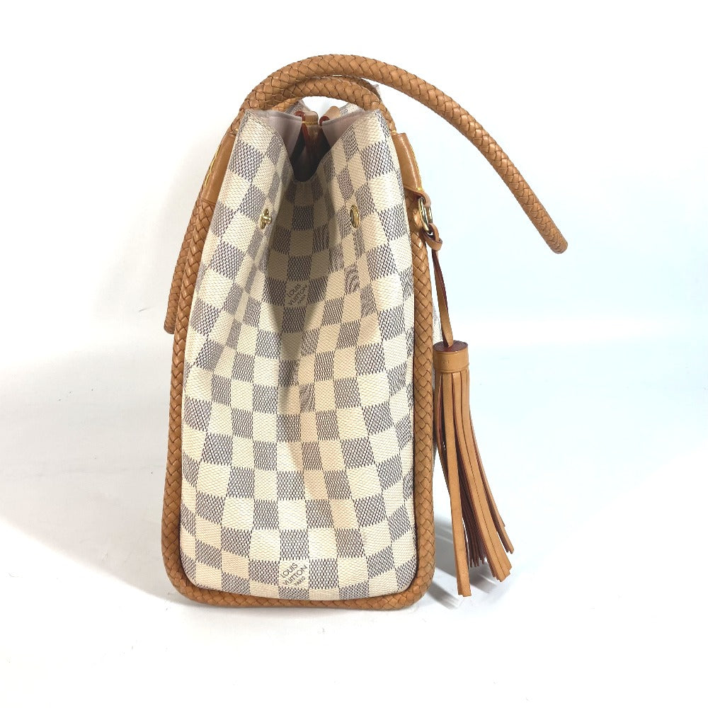 LOUIS VUITTON N44027 ダミエアズール プロプリアノ カバン 肩掛け トートバッグ フリンジ タッセル ショルダーバッグ ダミエアズールキャンバス レディース ホワイト