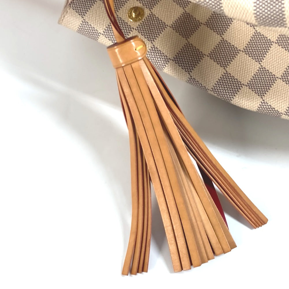 LOUIS VUITTON N44027 ダミエアズール プロプリアノ カバン 肩掛け トートバッグ フリンジ タッセル ショルダーバッグ ダミエアズールキャンバス レディース ホワイト