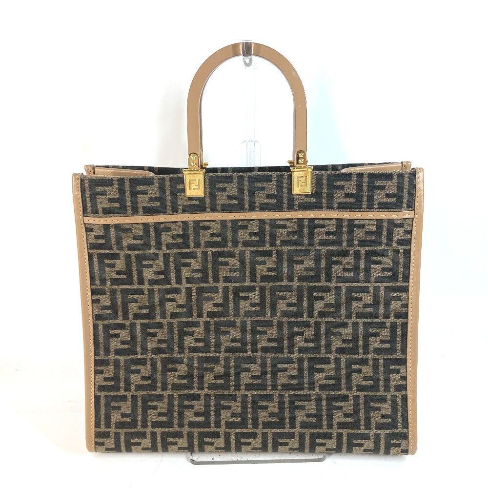 FENDI 8BH386 サンシャイン ミディアム トート カバン トートバッグ 肩掛け ショルダーバッグ レザー/キャンバス レディース ブラウン