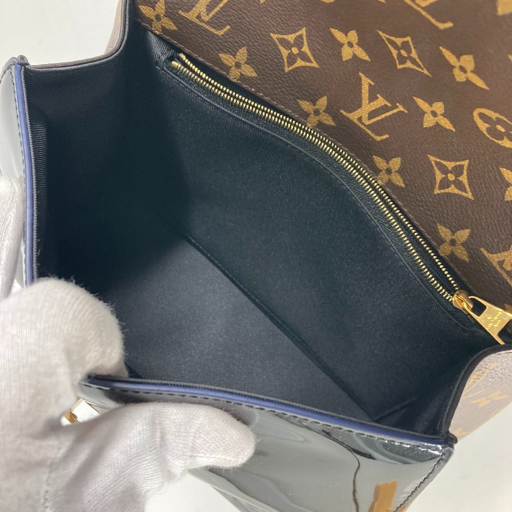 LOUIS VUITTON M53353 Monogram Cherrywood PM Handbag in Patent Leather, Black