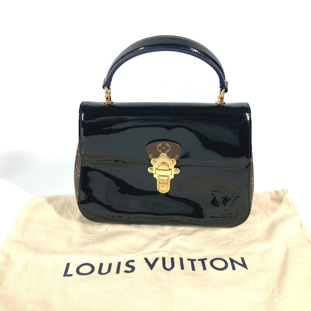LOUIS VUITTON M53353 Monogram Cherrywood PM Handbag in Patent Leather, Black