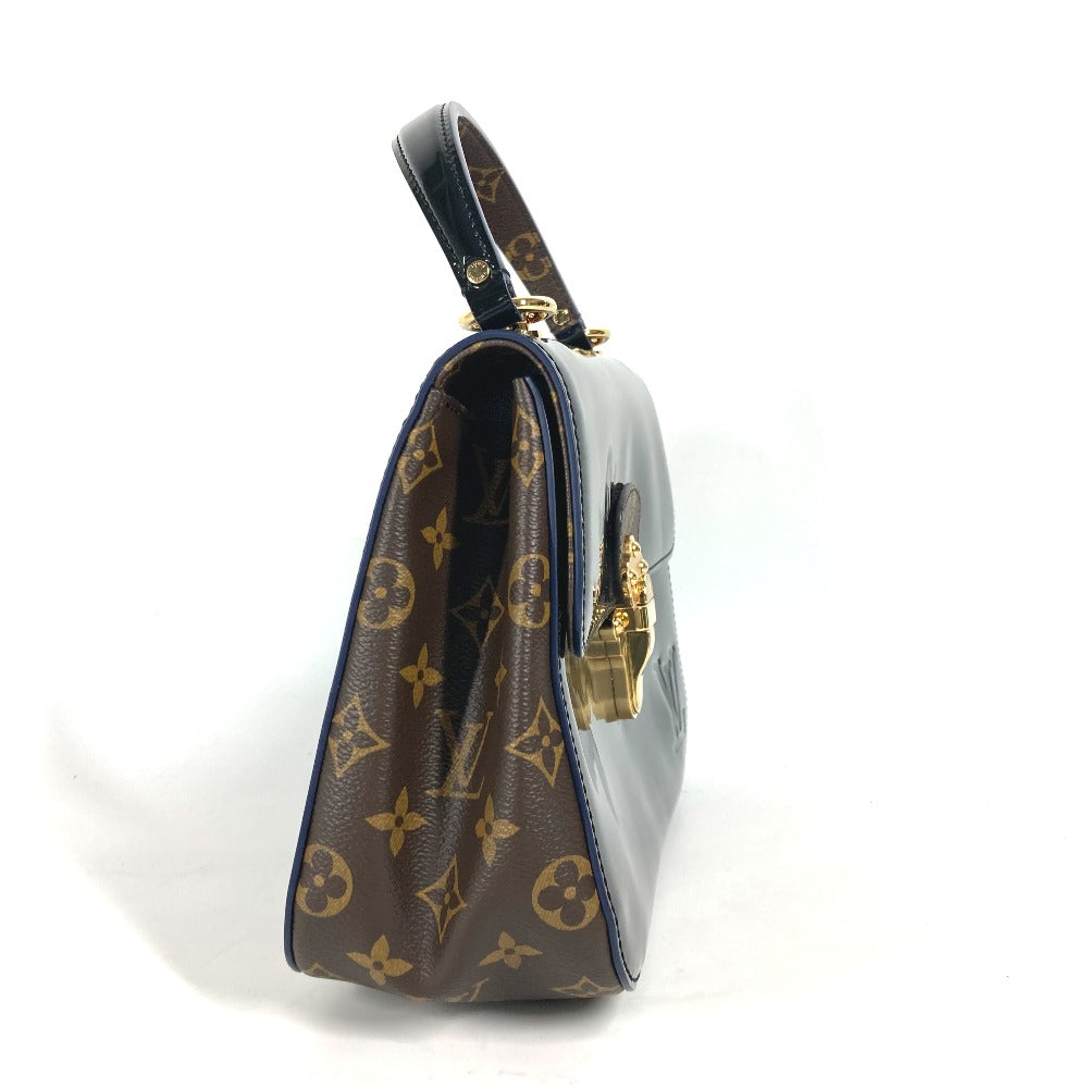 LOUIS VUITTON M53353 Monogram Cherrywood PM Handbag in Patent Leather, Black