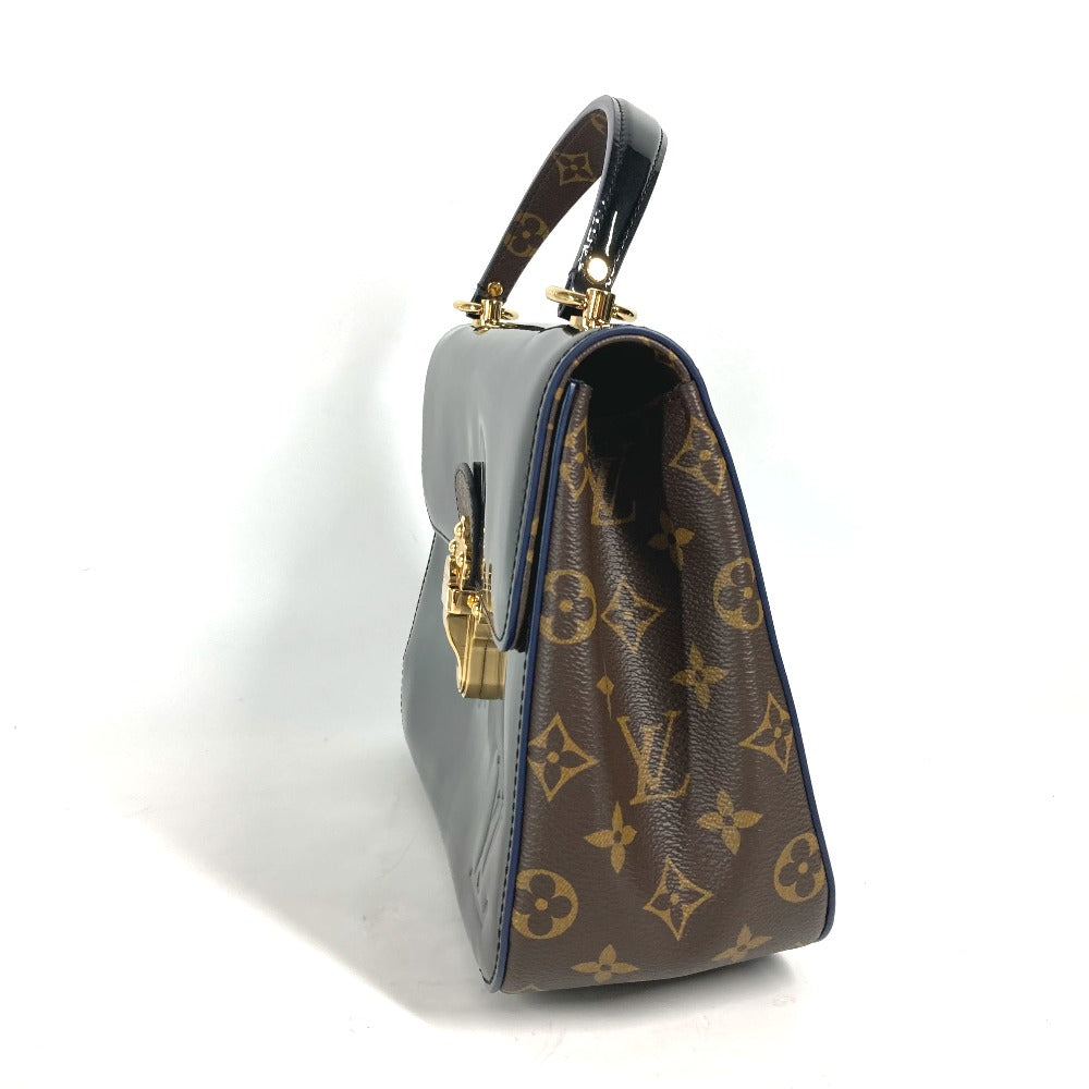 LOUIS VUITTON M53353 Monogram Cherrywood PM Handbag in Patent Leather, Black