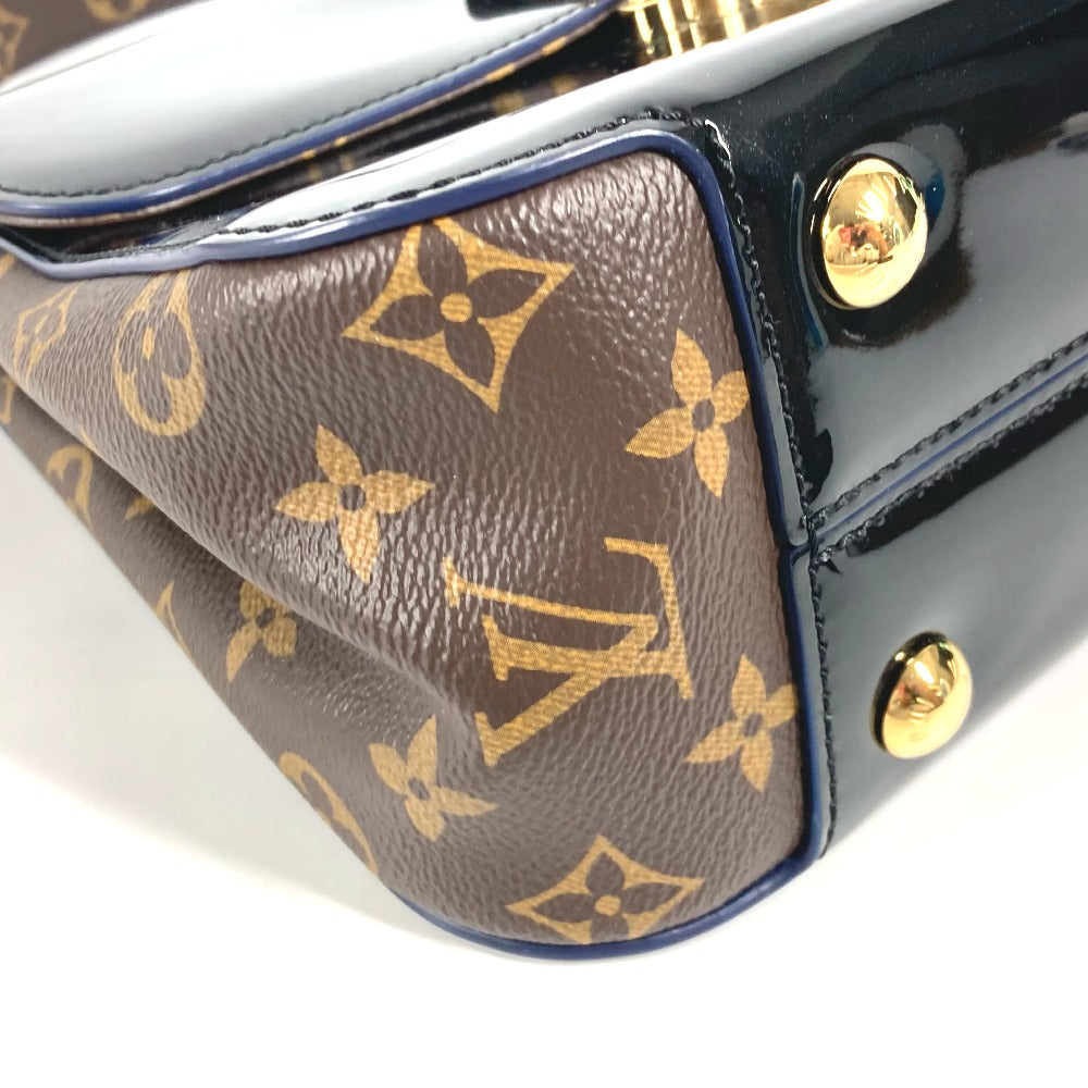 LOUIS VUITTON M53353 Monogram Cherrywood PM Handbag in Patent Leather, Black