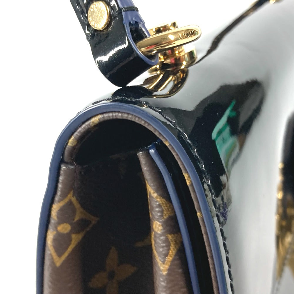 LOUIS VUITTON M53353 Monogram Cherrywood PM Handbag in Patent Leather, Black