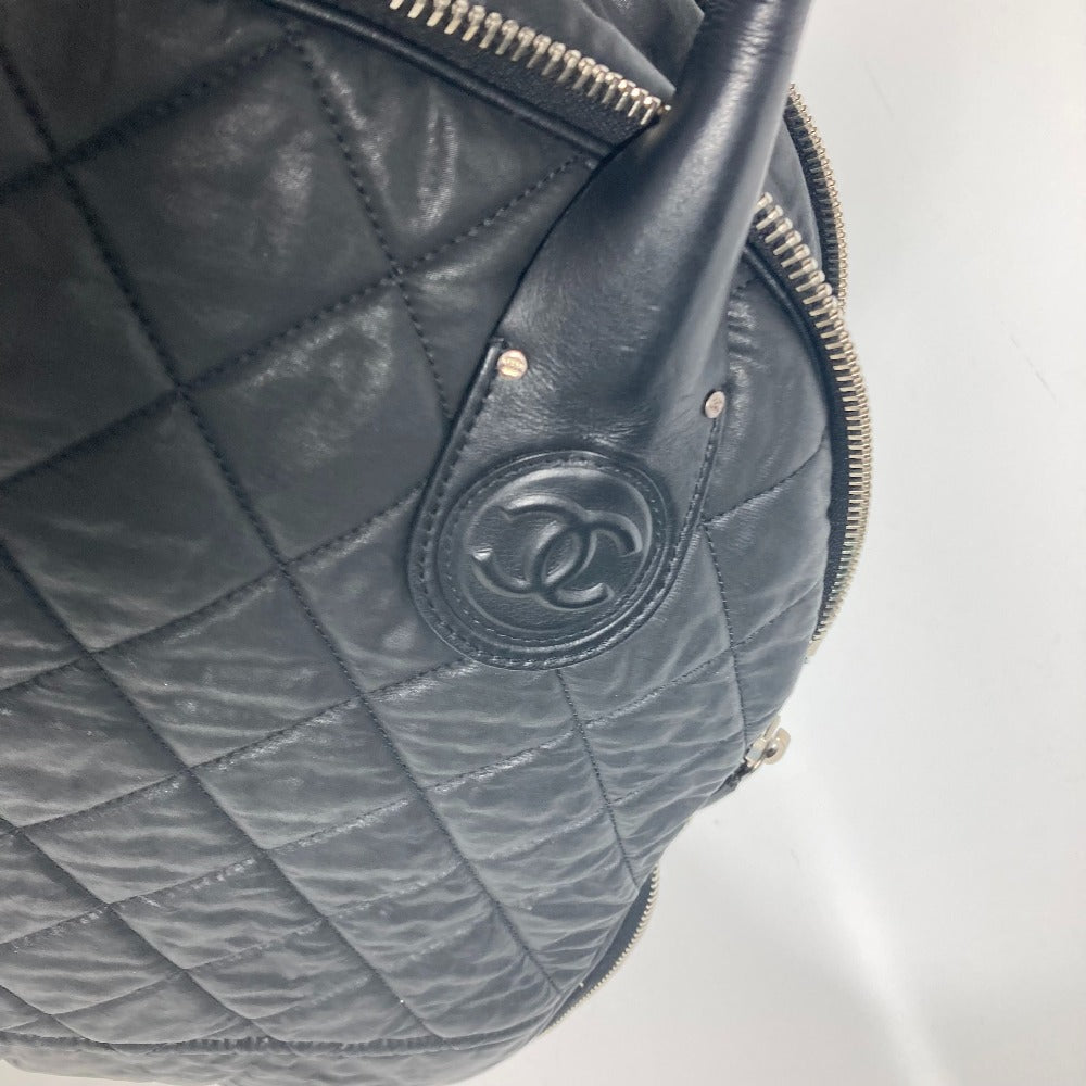 CHANEL 旅行バッグ CC ココマーク マトラッセ キルティング ショルダーバッグ 肩掛け トートバッグ トラベルバッグ ボストンバッグ コーティングキャンバス レディース ブラック