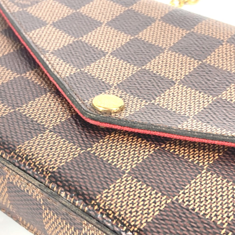 LOUIS VUITTON N40492 ダミエ ポシェット・フェリシー チェーンウォレット ショルダーバッグ 斜め掛け 長財布 ダミエキャンバス レディース