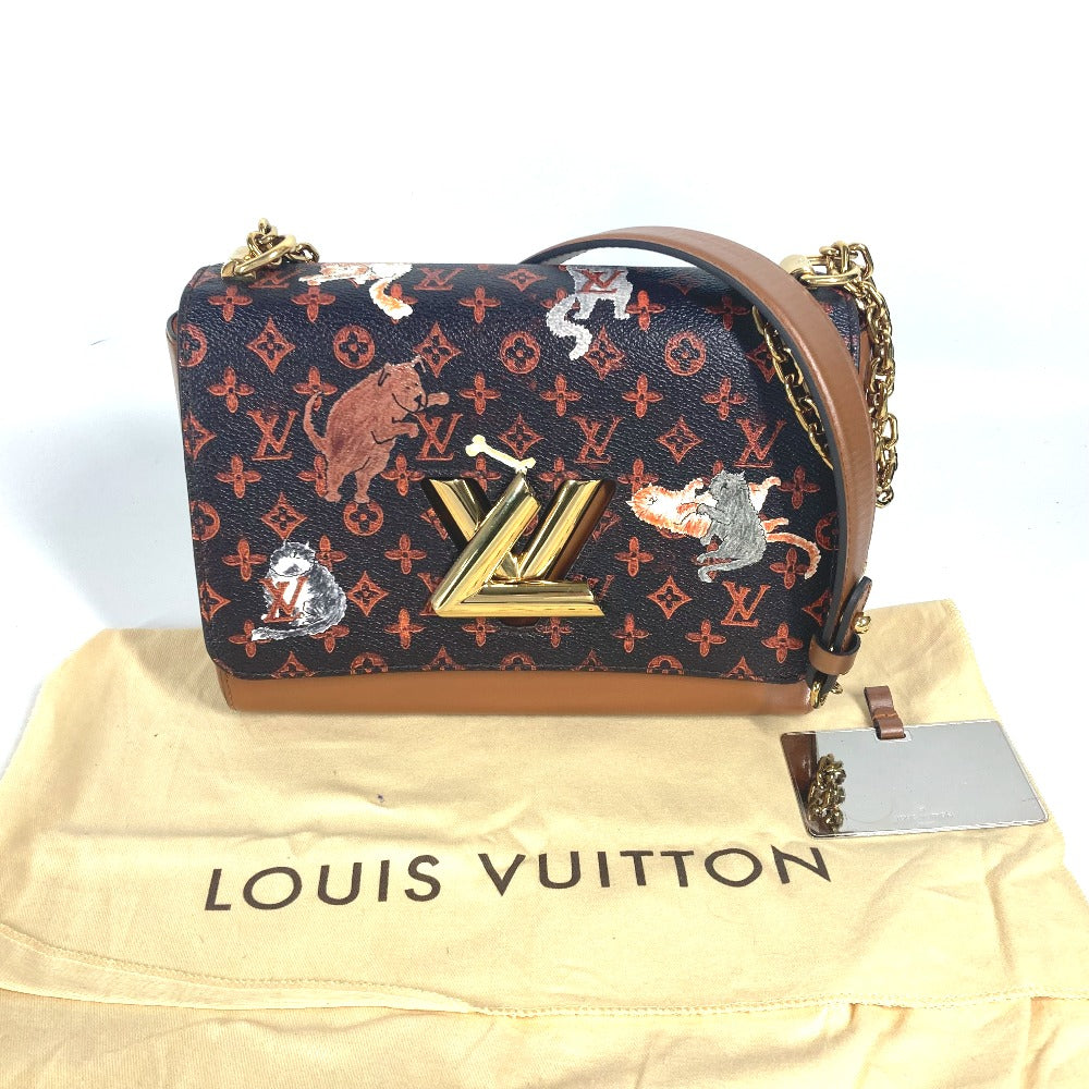 LOUIS VUITTON M44408 モノグラム キャットグラム 猫 サック ツイストMM カバン チェーンバッグ 斜め掛け Wチェーン ショルダーバッグ モノグラムキャンバス レディース ブラウン - brandshop-reference