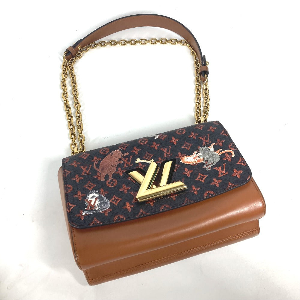 LOUIS VUITTON M44408 モノグラム キャットグラム 猫 サック ツイストMM カバン チェーンバッグ 斜め掛け Wチェーン ショルダーバッグ モノグラムキャンバス レディース ブラウン - brandshop-reference