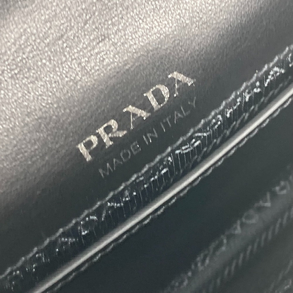 PRADA 1BD067 2WAYバッグ チェーン クリスタル ラインストーン カバン 斜め掛け ポシェット クラッチバッグ ショルダーバッグ レザー レディース