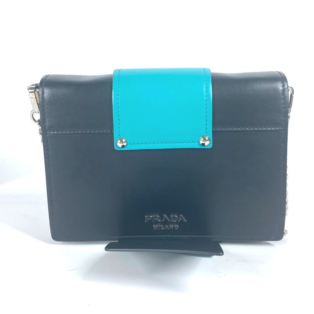 PRADA 1BD067 2WAYバッグ チェーン クリスタル ラインストーン カバン 斜め掛け ポシェット クラッチバッグ ショルダーバッグ レザー レディース