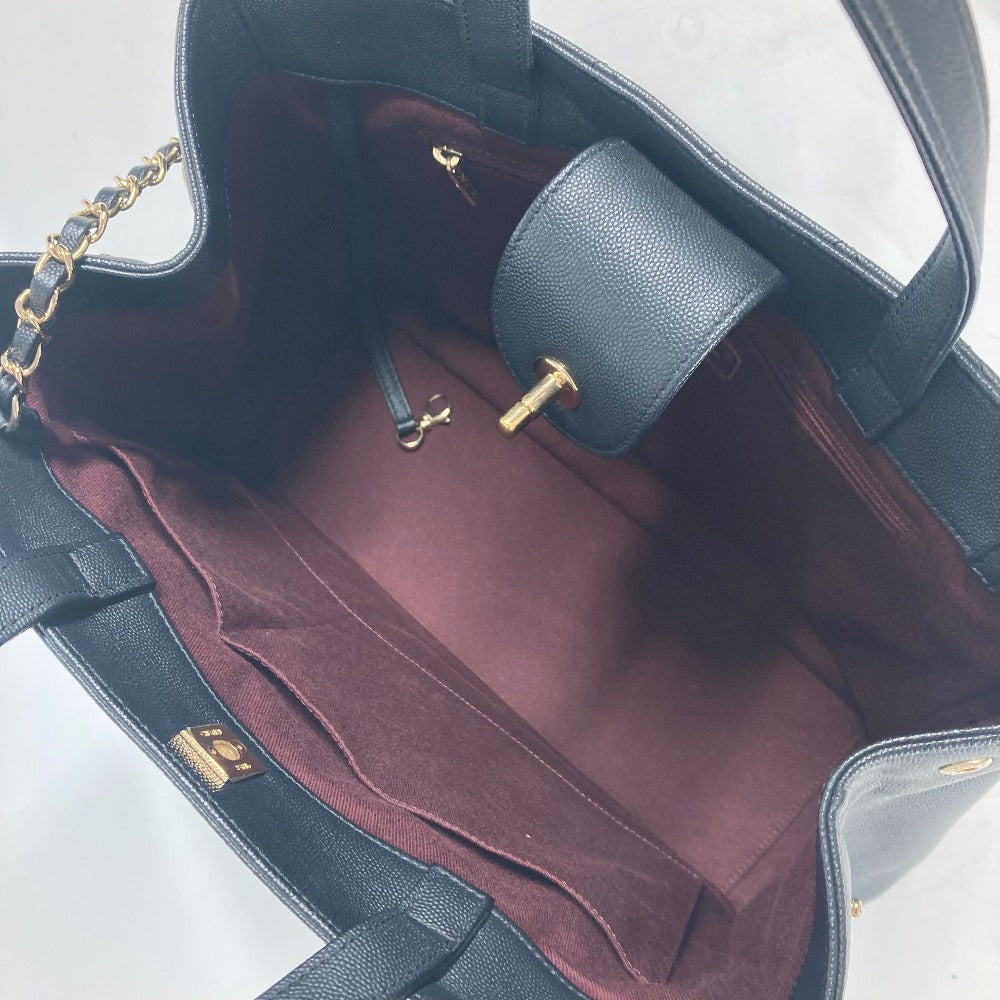 CHANEL A93795 CC ココマーク アフィニティ マトラッセ キルティング 2WAYバッグ トートバッグ 斜め掛け チェーン ショルダーバッグ キャビアスキン レディース ブラック - brandshop-reference