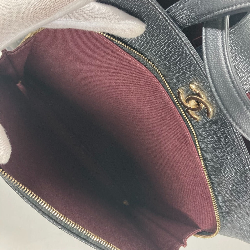 CHANEL A93795 CC ココマーク アフィニティ マトラッセ キルティング 2WAYバッグ トートバッグ 斜め掛け チェーン ショルダーバッグ キャビアスキン レディース ブラック - brandshop-reference