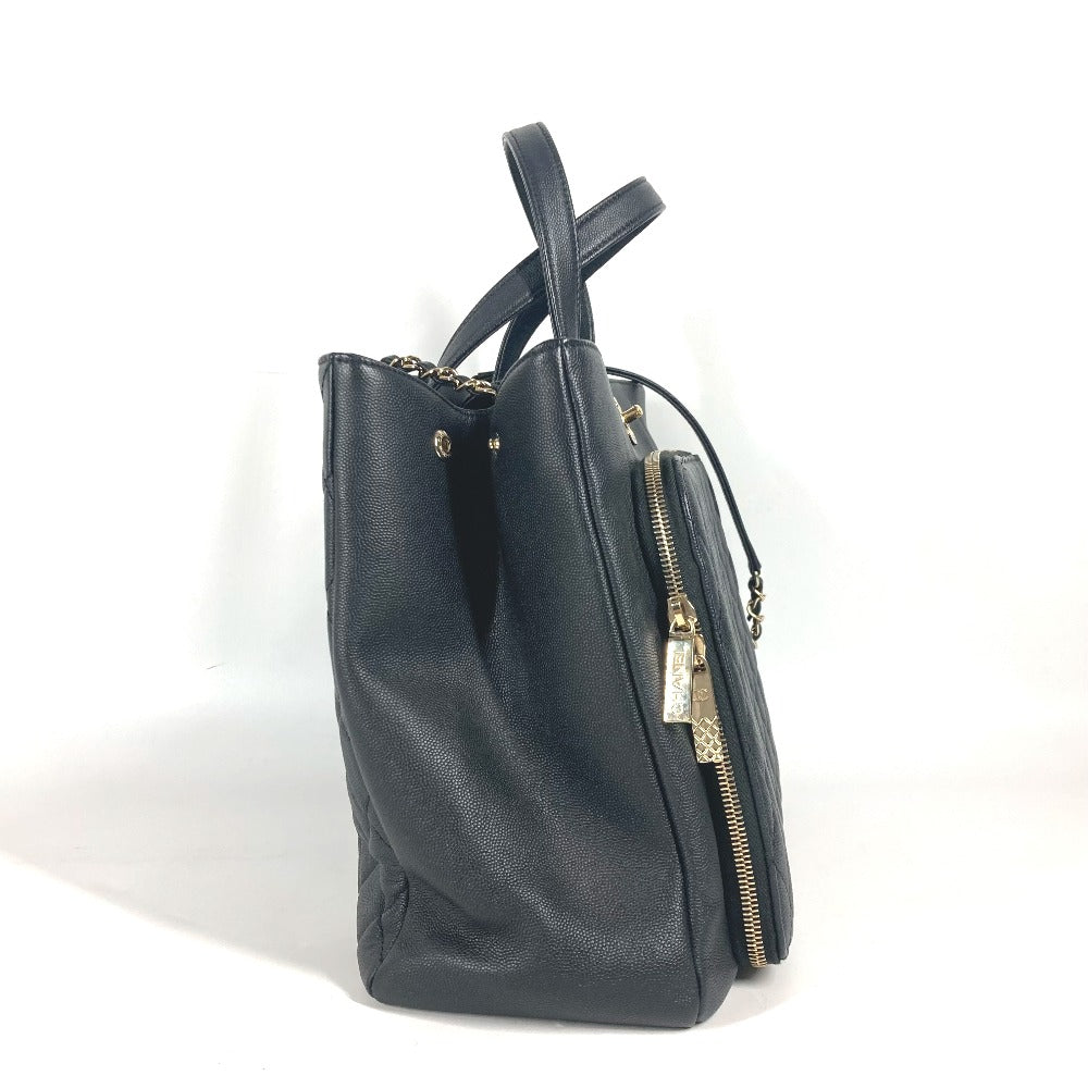 CHANEL A93795 CC ココマーク アフィニティ マトラッセ キルティング 2WAYバッグ トートバッグ 斜め掛け チェーン ショルダーバッグ キャビアスキン レディース ブラック - brandshop-reference