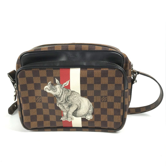 LOUIS VUITTON N42704 Damier Dinos Chapman Nile PM Bag Shoulder Bag Damier Canvas Unisex Ebene Brown