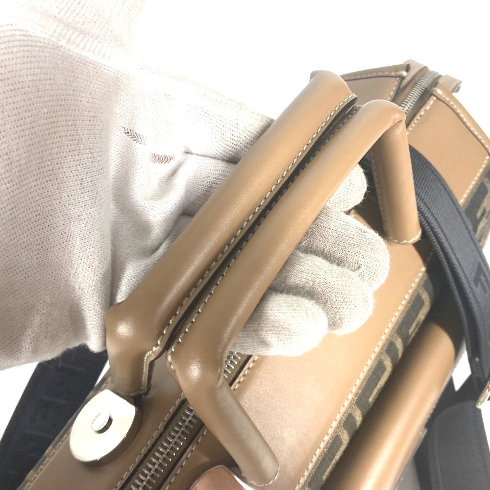 FENDI 7VA571 ズッカ SOFT TRUNK ソフトランク カバン 2WAYバッグ ドクターバッグ ショルダーバッグ 斜め掛け ハンドバッグ キャンバス/レザー ユニセックス ブラウン - brandshop-reference