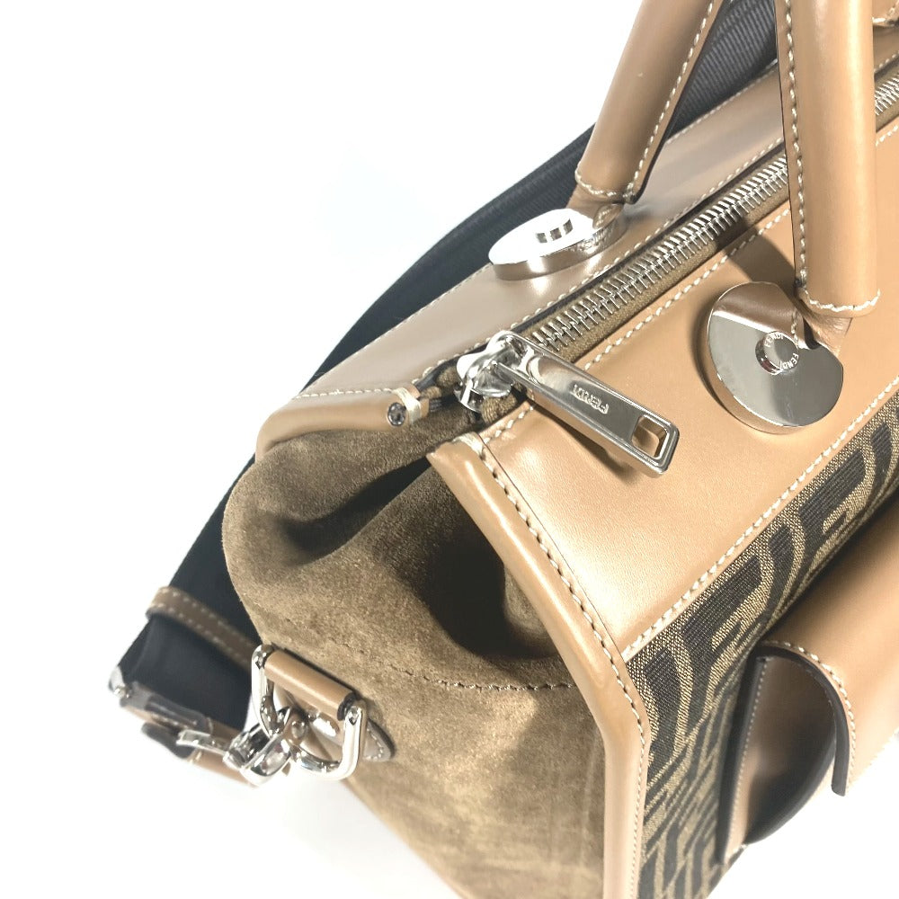 FENDI 7VA571 ズッカ SOFT TRUNK ソフトランク カバン 2WAYバッグ ドクターバッグ ショルダーバッグ 斜め掛け ハンドバッグ キャンバス/レザー ユニセックス ブラウン - brandshop-reference