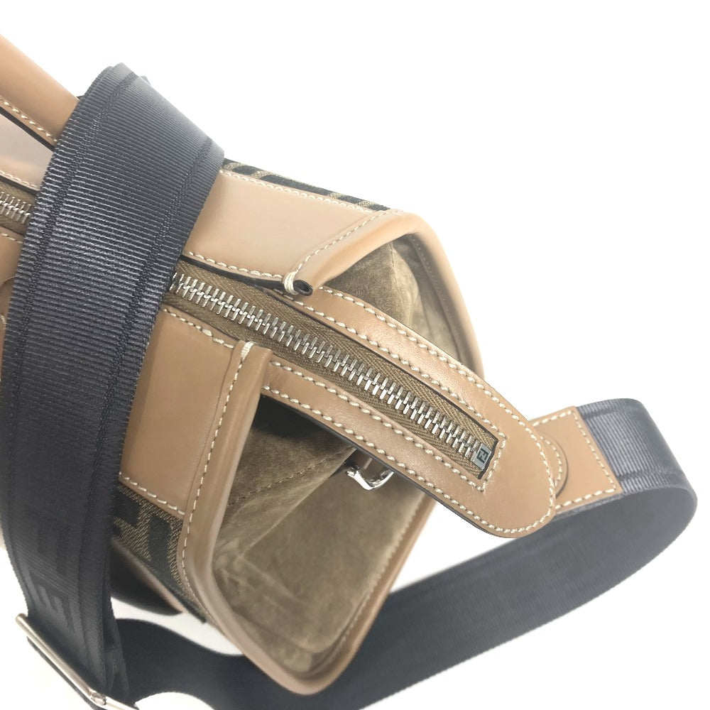 FENDI 7VA571 ズッカ SOFT TRUNK ソフトランク カバン 2WAYバッグ ドクターバッグ ショルダーバッグ 斜め掛け ハンドバッグ キャンバス/レザー ユニセックス ブラウン - brandshop-reference