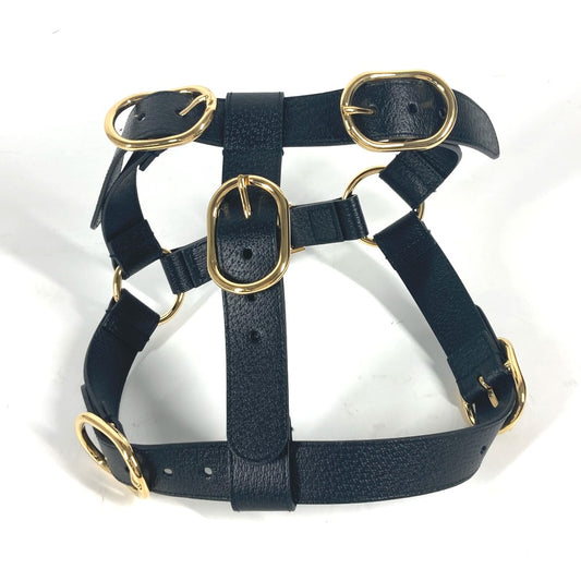 GUCCI 695253 GG スモール ペット ハーネス 犬 グッズ お散歩 ワンちゃん ドッグ DOG 雑貨 レザー ユニセックス ブラック