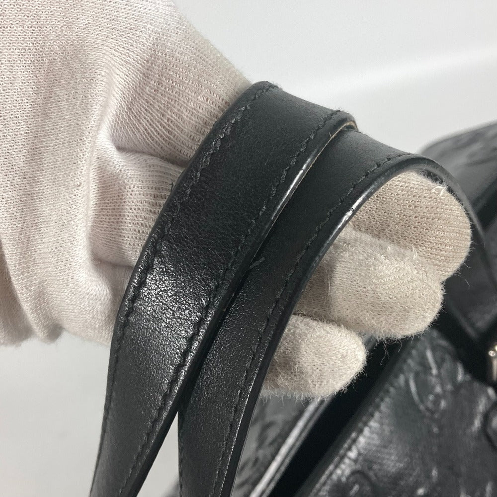 GUCCI 625772 肩掛け ショルダーバッグ ボストンバッグ GGエンボス トートバッグ レザー ユニセックス ブラック - brandshop-reference