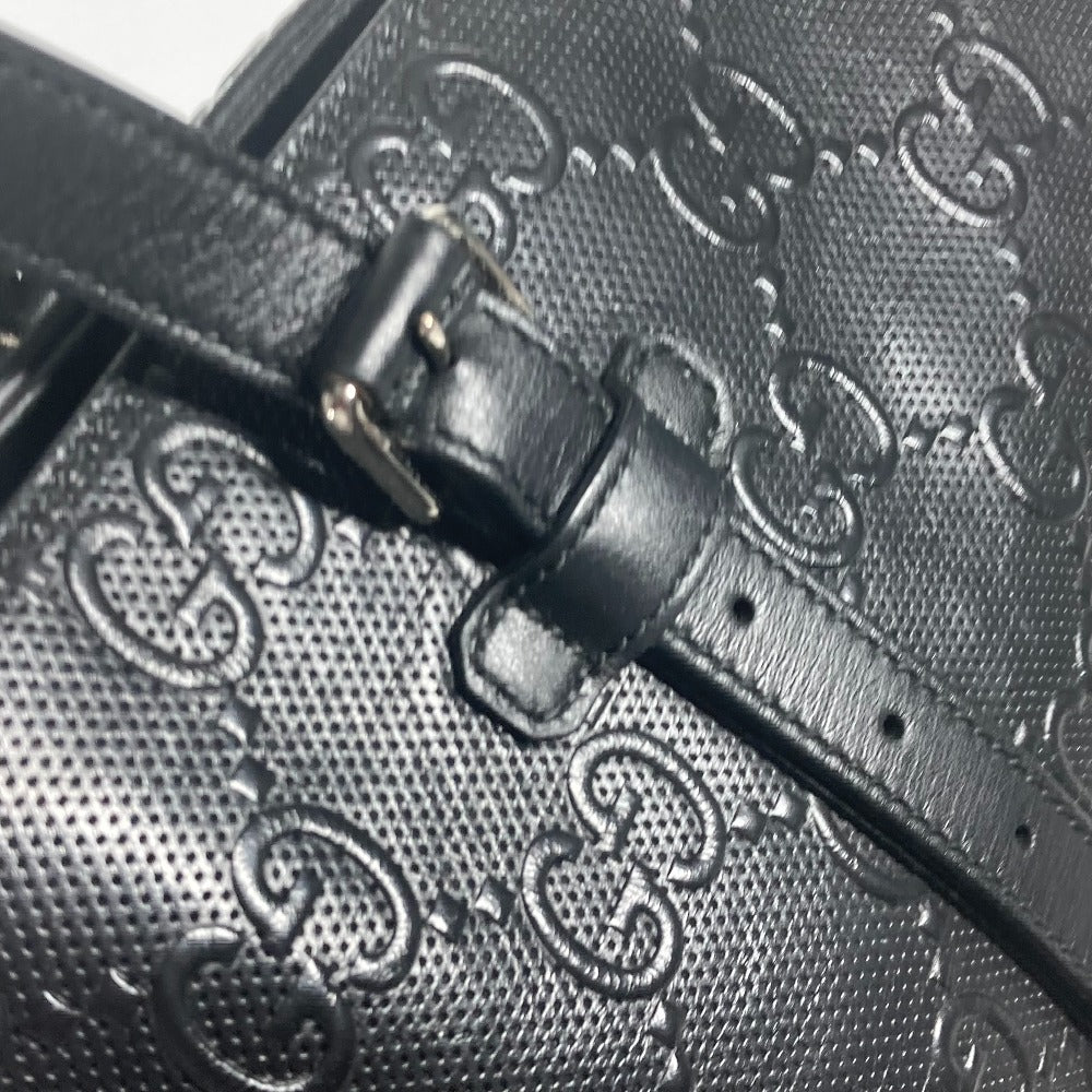 GUCCI 625772 肩掛け ショルダーバッグ ボストンバッグ GGエンボス トートバッグ レザー ユニセックス ブラック - brandshop-reference