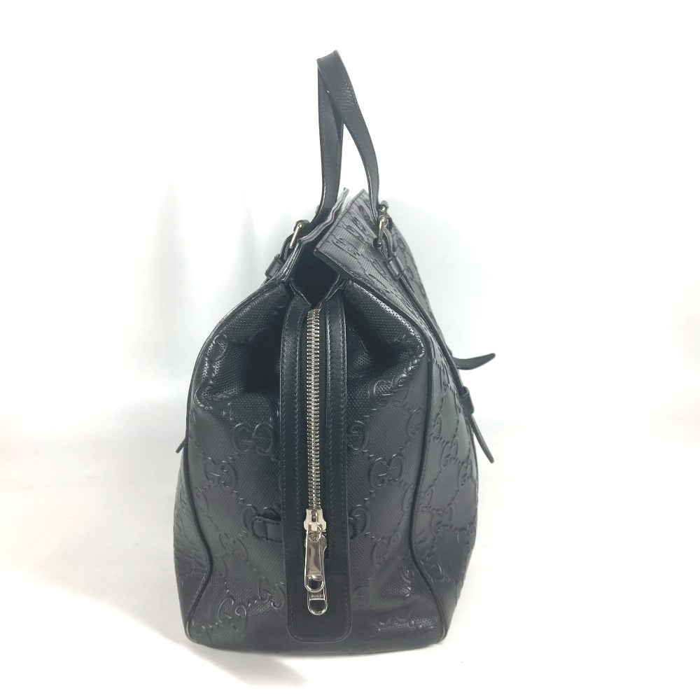 GUCCI 625772 肩掛け ショルダーバッグ ボストンバッグ GGエンボス トートバッグ レザー ユニセックス ブラック - brandshop-reference