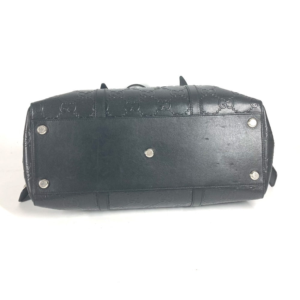 GUCCI 625772 肩掛け ショルダーバッグ ボストンバッグ GGエンボス トートバッグ レザー ユニセックス ブラック - brandshop-reference