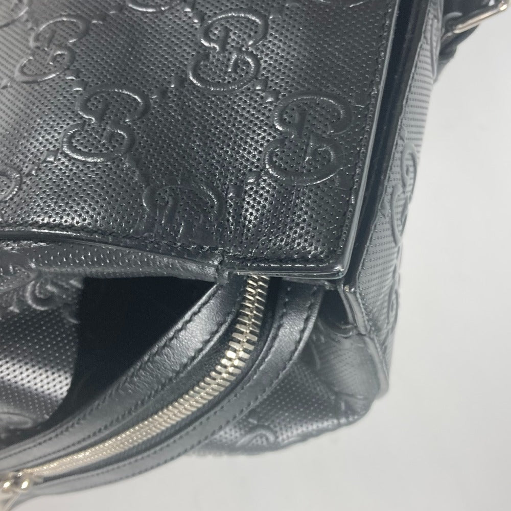 GUCCI 625772 肩掛け ショルダーバッグ ボストンバッグ GGエンボス トートバッグ レザー ユニセックス ブラック - brandshop-reference