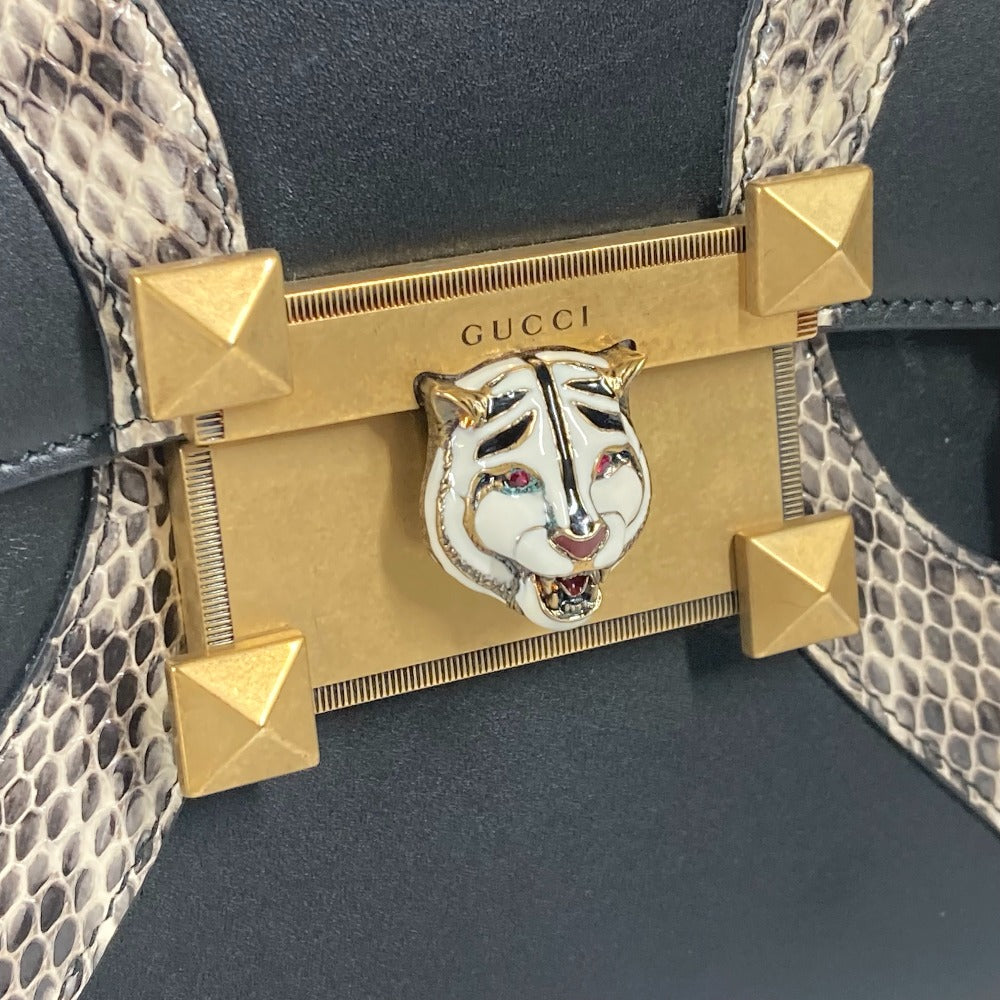 GUCCI 476435 斜め掛け キャットヘッド トップハンドル カバン トートバッグ ハンドバッグ チェーン 2WAYバッグ ショルダーバッグ レザー レディース