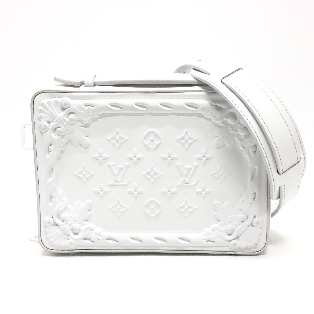LOUIS VUITTON M21833 LVオーナメント ソフトトランク 斜め掛け カバン ボックスバッグ 2WAYバッグ ハンドバッグ ショルダーバッグ レザー ユニセックス ホワイト