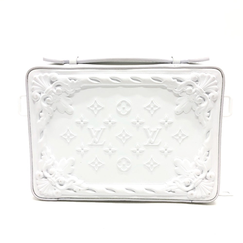 LOUIS VUITTON M21833 LVオーナメント ソフトトランク 斜め掛け カバン ボックスバッグ 2WAYバッグ ハンドバッグ ショルダーバッグ レザー ユニセックス ホワイト
