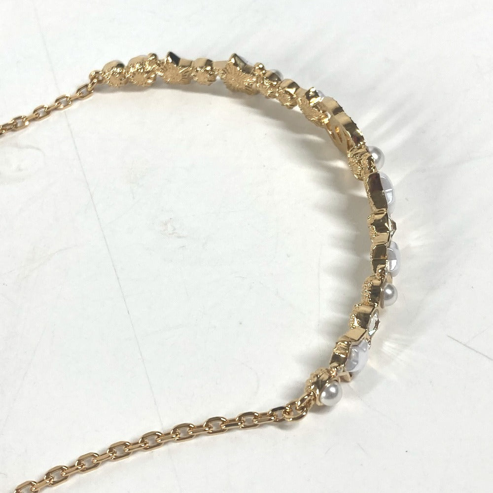 CHANEL B24C CC ココマーク スター 星 チェーン チョーカー アクセサリー ラインストーン ネックレス メタル レディース ゴールド - brandshop-reference