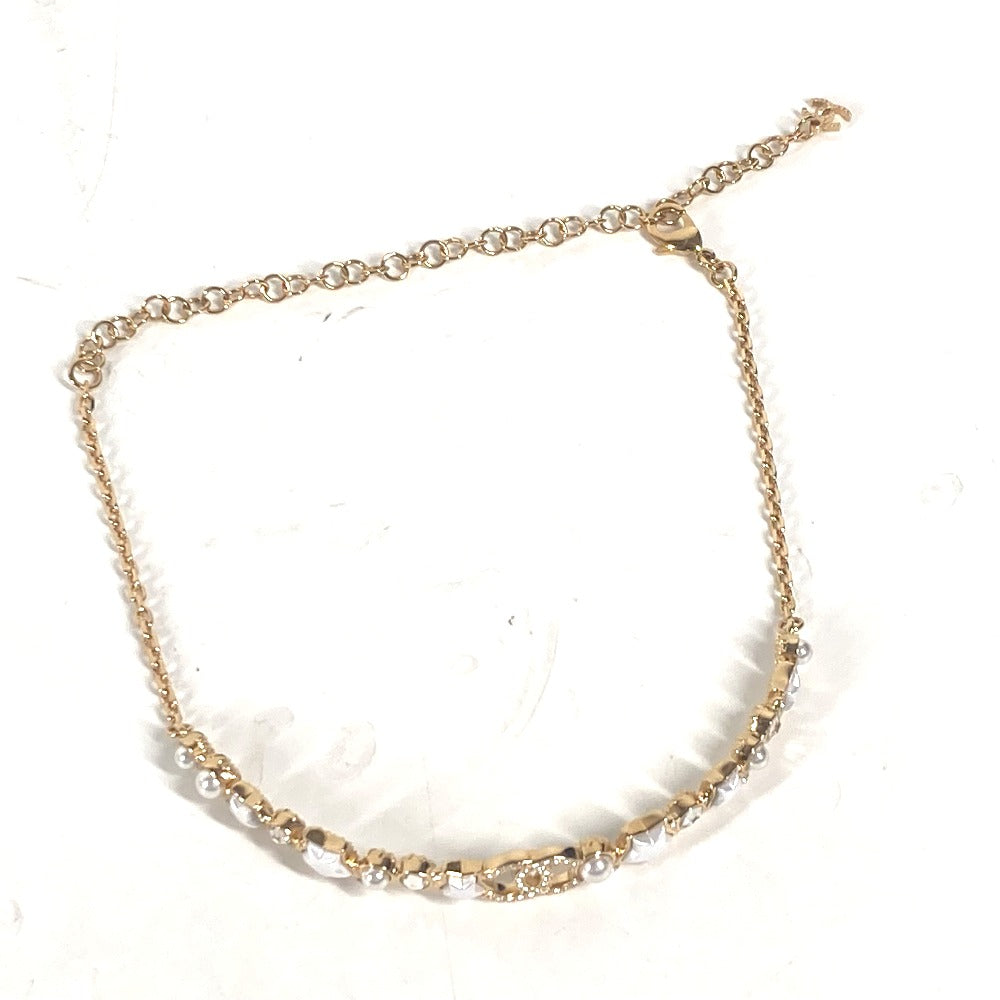 CHANEL B24C CC ココマーク スター 星 チェーン チョーカー アクセサリー ラインストーン ネックレス メタル レディース ゴールド - brandshop-reference