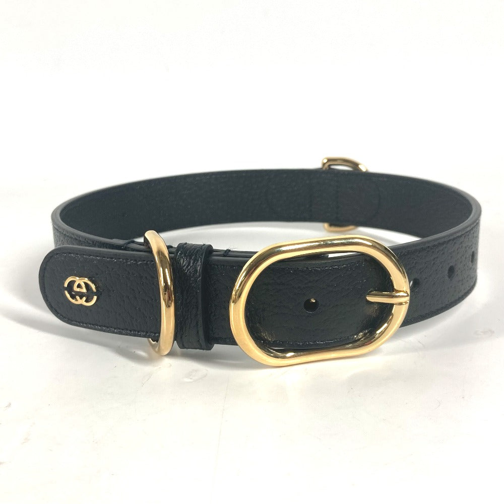 GUCCI 695256 GG ラージ/エクストララージ ペット カラー ドッグ 犬 わんちゃん アクセサリー 首輪 レザー ユニセックス