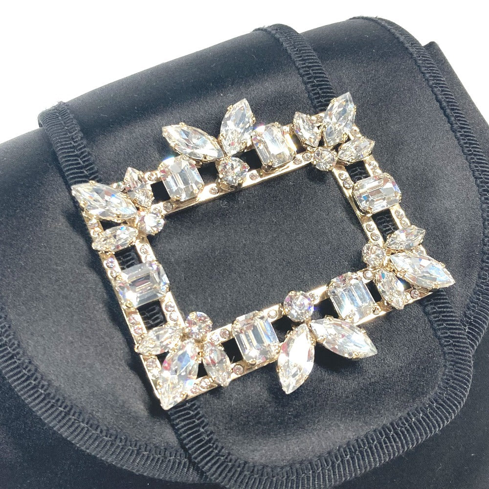 ROGER VIVIER RBWANDG0100KE8B999 Broche Vivier Mini Backpack ブロッシュ ヴィヴィエ バックパック カバン スワロフスキーチェーン リュックサック サテン レディース